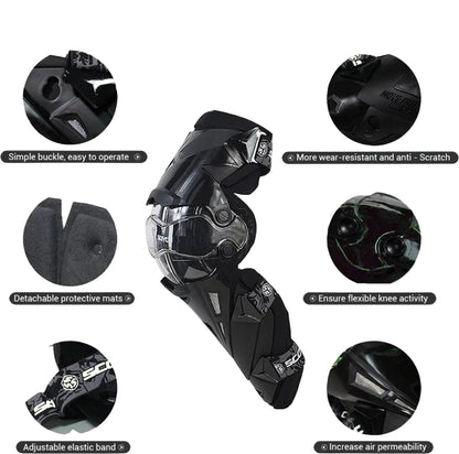 Scoyco Motorcycle Bike Racing Riding Knee Guard K12 (BLACK)