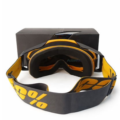 100 % AR MEGA Premium Protective Sport Goggles with Ultra HD Lens -ORANGE GREY TINTED