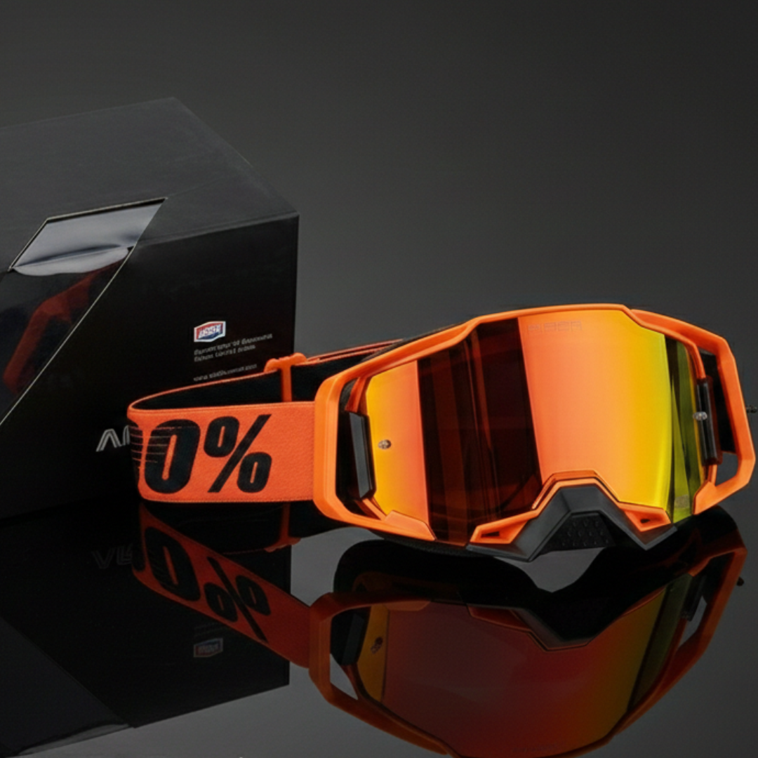 100 % AR MEGA Premium Protective Sport Goggles with Ultra HD Lens -ORANGE TINTED