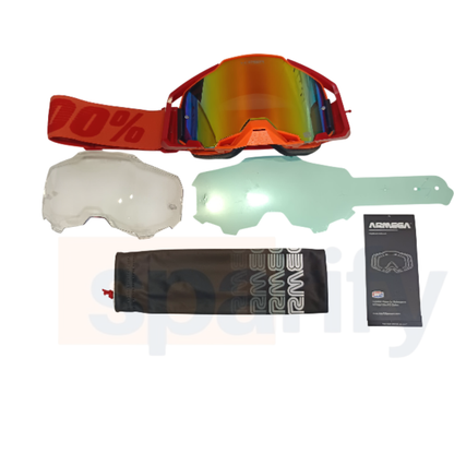 100 % AR MEGA Premium Protective Sport Goggles with Ultra HD Lens -ORANGE TINTED