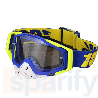 100% | Motocross & mountain biking Goggles | NEON BLUE WHITE TINT - 1 YEAR WARRANTY