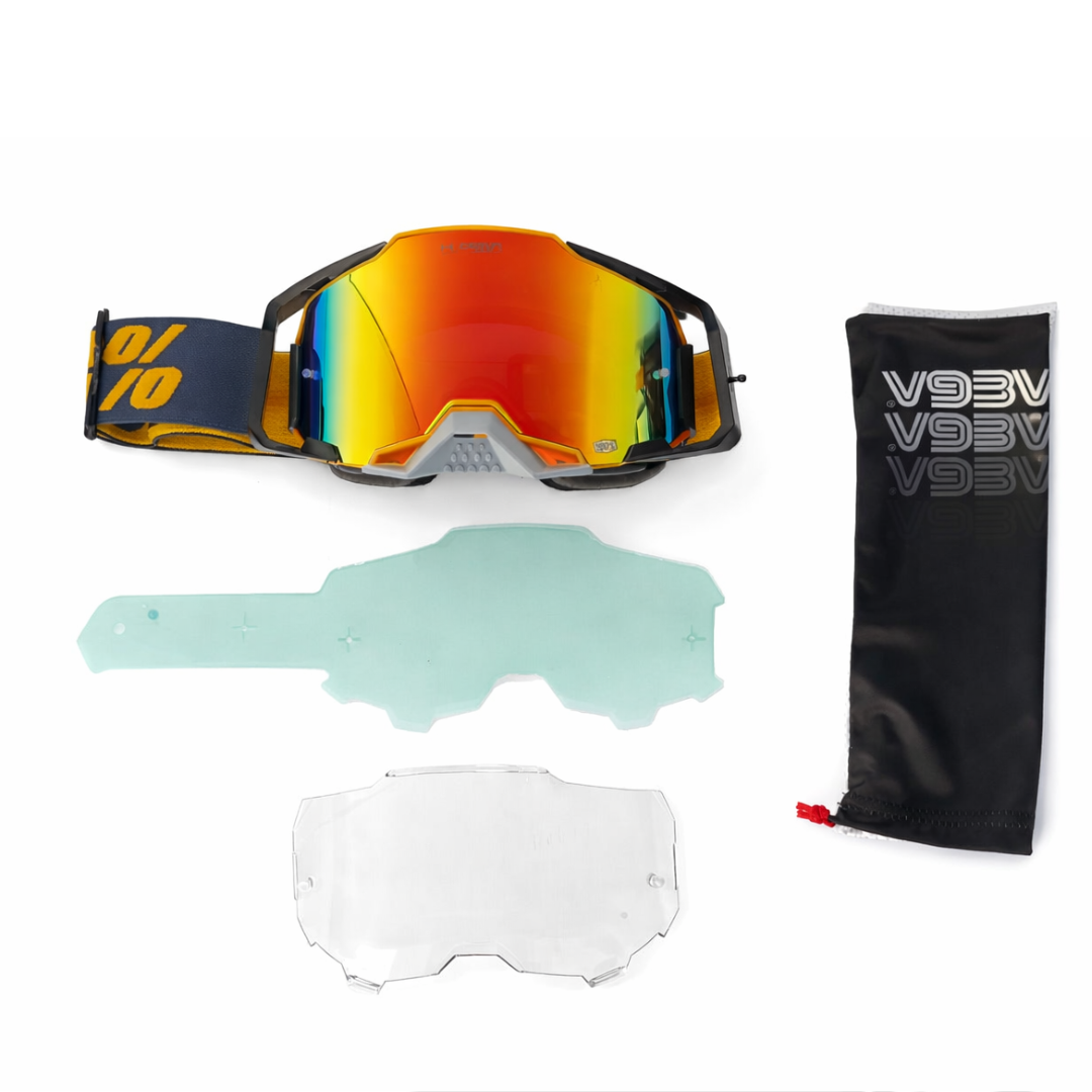 100 % AR MEGA Premium Protective Sport Goggles with Ultra HD Lens -ORANGE GREY TINTED