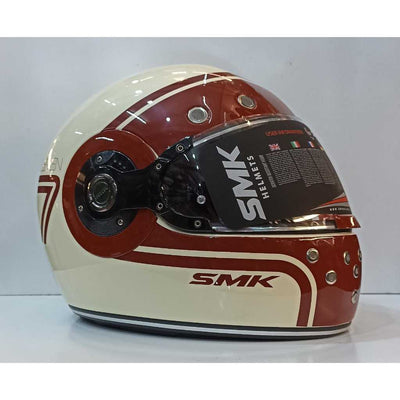 SMK Retro Seven – Full Face Helmets – GL 130 ( White red )