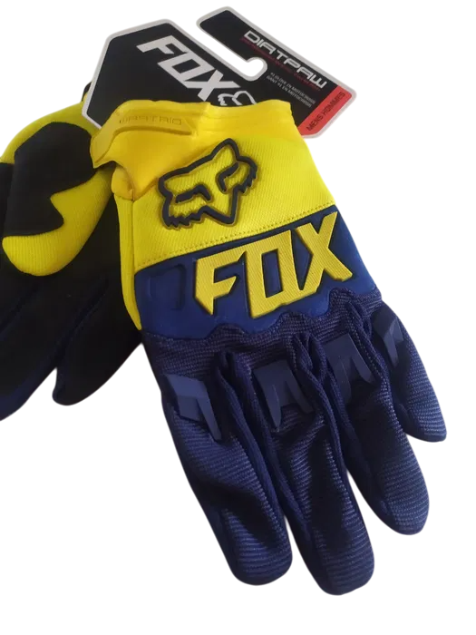 DIRTPAW Motocross Gloves  F.O.X  - Yellow Blue V2