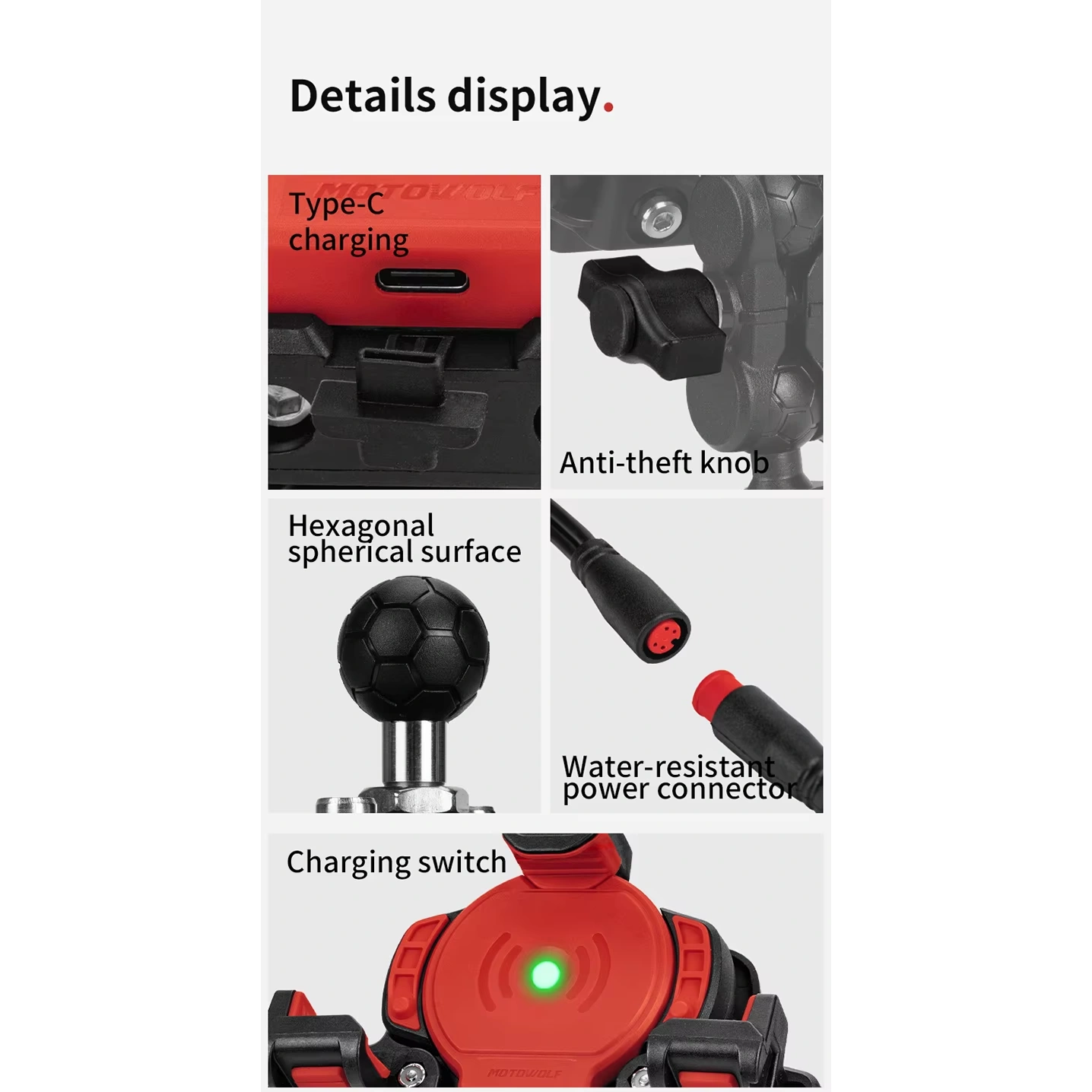 Motowolf Mdl2832 Motorcycle Mobile Holder | Anti-Theft Phone Mount | Silicone Grip Protection | Anti-Vibration Design | Gps & Maps Navigation Holder | Compatible With All Motorcycles & Scooters