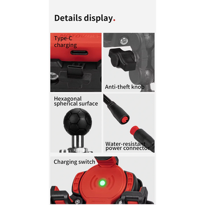 Motowolf Mdl2832 Motorcycle Mobile Holder | Anti-Theft Phone Mount | Silicone Grip Protection | Anti-Vibration Design | Gps & Maps Navigation Holder | Compatible With All Motorcycles & Scooters