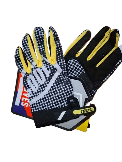 100% iTrack Motocross / cycling Gloves  black white yellow dott