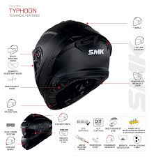 SMK TYPHOON AZONIX GL263 GLOSS FULL FACE-DOT CERTIFIED HELMET | WHITE RED BLACK