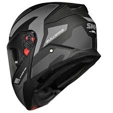 SMK Gullwing Sonic | GL266 gloss black flip up  Motorcycle Helmet, Flip-Up Dual Visor, ISI DOT ECE 22.06 Certified