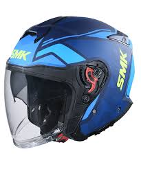 SMK GTJ Escape open face half helmet - Gloss Blue  GL545 helmet highlight 