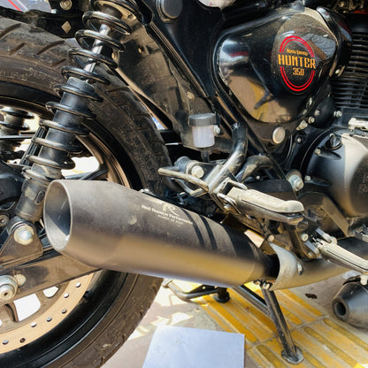 Royal Enfield Hunter 350 / classic reborn 350 / Meteor 350 Red Rooster Performance Rumbler Max Exhaust - MATT BLACK