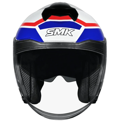 SMK GTJ LIBERO GL153 HALF FACE HELMET  GLOSS WHITE RED BLUE