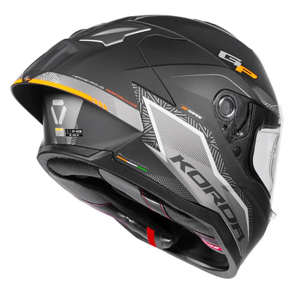 KORDA SONIC GP RAPIDE MATT ORANGE FULL FACE HELMET- ECE AND ISI CERTIFIED