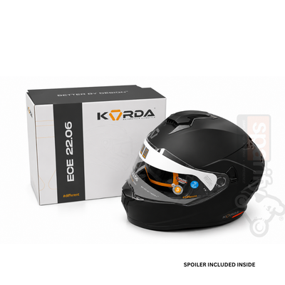 KORDA SONIC GP SOLID MATT BLACK FULL FACE HELMET - ECE AND ISI CERTIFIED
