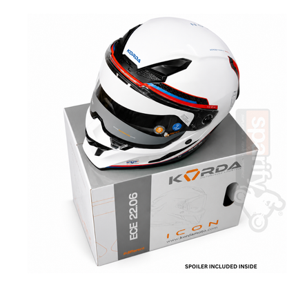 KORDA ICON TOKIO GLOSS WHITE BLUE FULL FACE HELMET- ECE AND ISI CERTIFIED