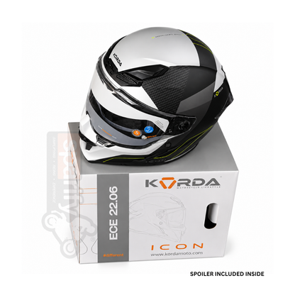 KORDA ICON NYX MATT BLACK GREY FULL FACE HELMET- ECE AND ISI CERTIFIED