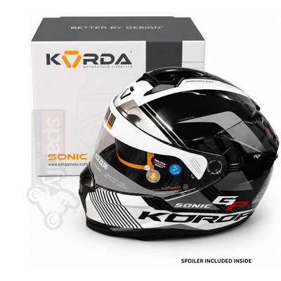 KORDA (GLOSS GREY) SONIC GP FURIOSA FULL FACE HELMET- ECE AND ISI CERTIFIED