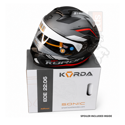 KORDA SONIC GP TROY MATT RED FULL FACE HELMET- ECE AND ISI CERTIFIED