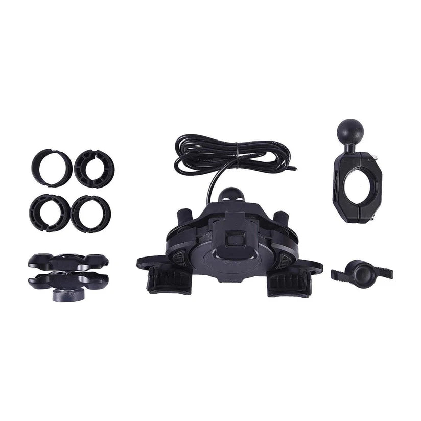 LGP ALPHA MOUNT HANDLEBAR PREMIUM MOBILE HOLDER WITH SMART CHARGER IDEAL FOR MAPS AND NAVIGATION ( BLACK )