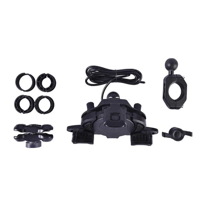 LGP ALPHA MOUNT HANDLEBAR PREMIUM MOBILE HOLDER WITH SMART CHARGER IDEAL FOR MAPS AND NAVIGATION ( BLACK )