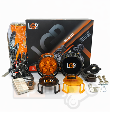 DK 660 Little Monster |  Ultra Wide Driving Fog Lights | White/Yellow | with wiring harness and Intelligent wireless button switch | 90W | 18 months warranty | LGP