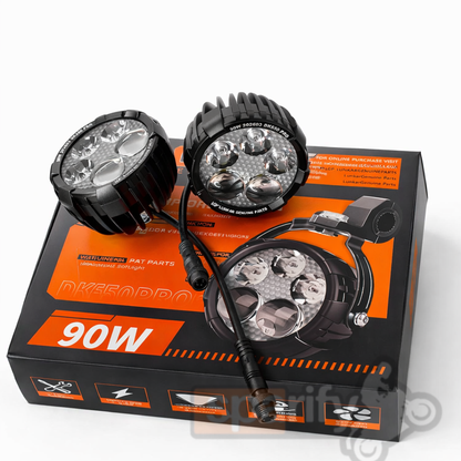 DK550 PRO HIGH POWER SPOTLIGHT | 90W |  Ultra Wide Driving Fog Lights | White/Yellow | with wiring harness and Intelligent wireless button switch | 1 year warranty | LGP
