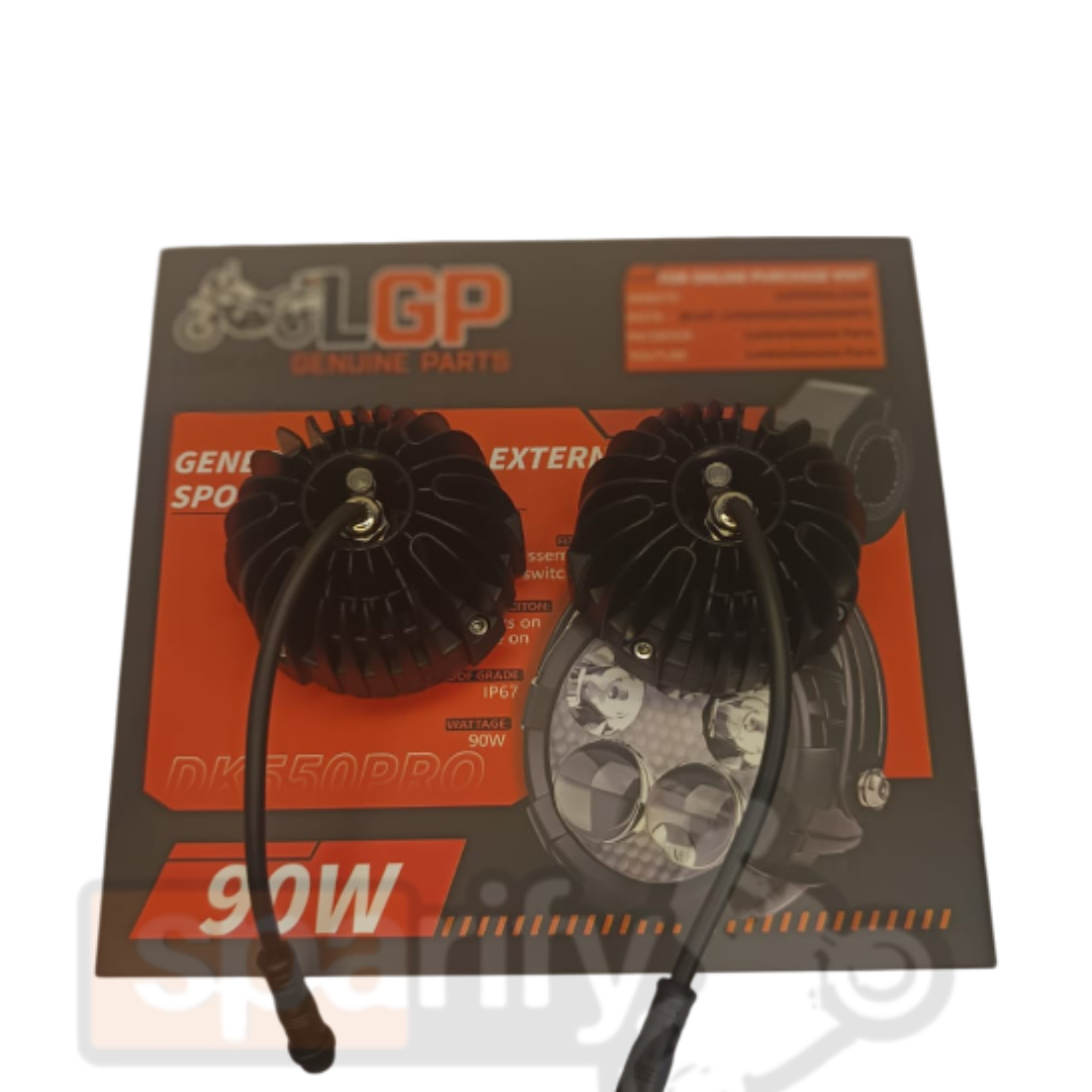 DK550 PRO HIGH POWER SPOTLIGHT | 90W |  Ultra Wide Driving Fog Lights | White/Yellow | with wiring harness and Intelligent wireless button switch | 1 year warranty | LGP