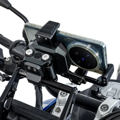 LOBOO PH06 Anti-Vibration Phone Mount - Magnetic Damping + 15W Wireless Charging ( Optional ) - Aluminum Motorcycle Holder (Fits 4.7"-7.2" Phones)