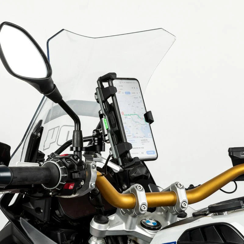 LOBOO PH06 Anti-Vibration Phone Mount - Magnetic Damping + 15W Wireless Charging ( Optional ) - Aluminum Motorcycle Holder (Fits 4.7"-7.2" Phones)