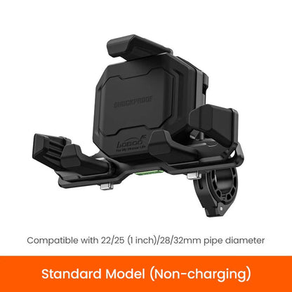 LOBOO PH06 Anti-Vibration Phone Mount - Magnetic Damping + 15W Wireless Charging ( Optional ) - Aluminum Motorcycle Holder (Fits 4.7"-7.2" Phones)