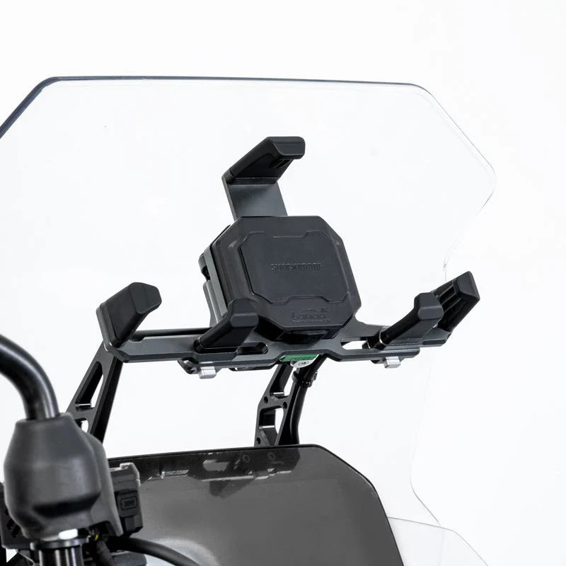 LOBOO PH06 Anti-Vibration Phone Mount - Magnetic Damping + 15W Wireless Charging ( Optional ) - Aluminum Motorcycle Holder (Fits 4.7"-7.2" Phones)