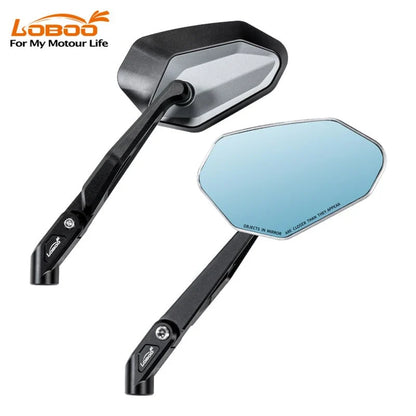 LOBOO RM02 CNC 360 Degree  Foldable Mirrors for Adventure Bikes | Anti-Glare Wide Angle Lens
