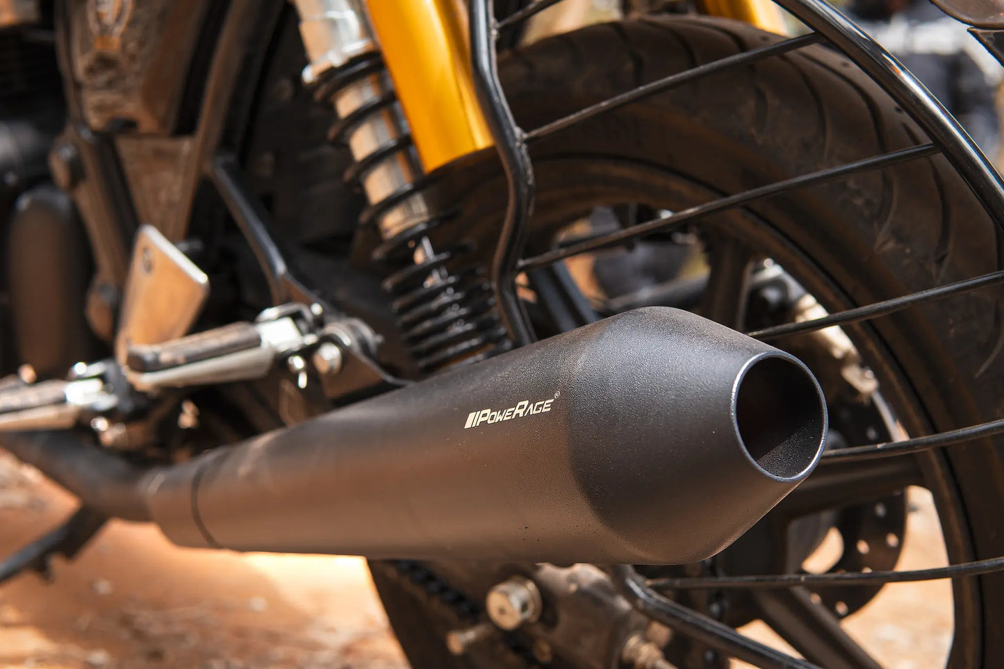 Royal Enfield Continental GT 650 / Interceptor 650 Twins Black Finish - Long Type PoweRage Performance Slip-On Exhaust