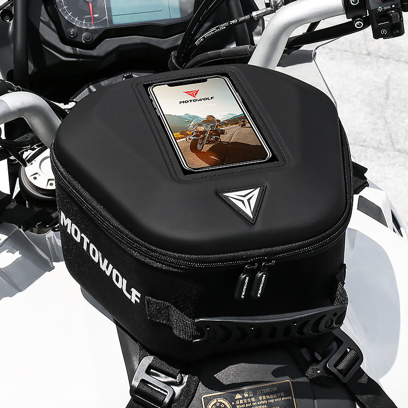 MOTOWOLF Motorcycle Fuel tank Bag MDL0702 | Waterproof | Antislip | For All Motorcycles  - BLACK