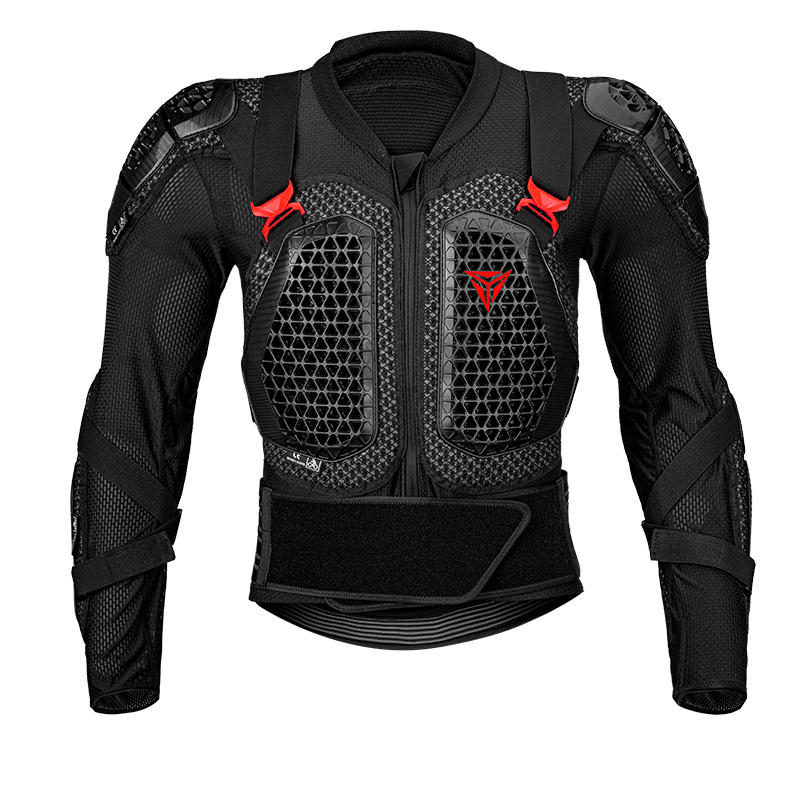 Motowolf Waterproof Mesh Body Protector | CE Level 2 Certified | Four Season | PG1 | Motorcycle Jackets | Anti Fall | Off-road Riding Body Armor - BLACK / RED