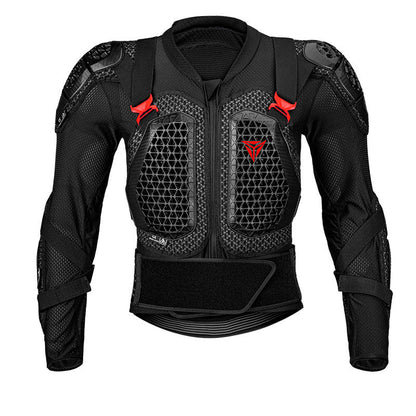 Motowolf Waterproof Mesh Body Protector | CE Level 2 Certified | Four Season | PG1 | Motorcycle Jackets | Anti Fall | Off-road Riding Body Armor - BLACK / RED