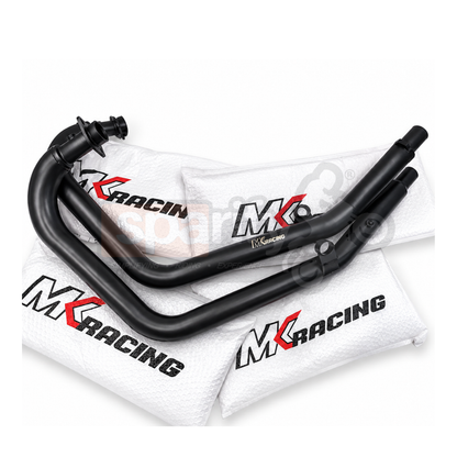 MK Racing Black Stainless Steel Header Bend Pipes for Royal Enfield Interceptor 650 & Continental GT 650 | Fits Single and Dual O2 Sensor
