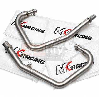 MK Racing Stainless Steel Header Bend Pipes for Royal Enfield Interceptor 650 & Continental GT 650 | Fits Single and Dual O2 Sensor |Polish