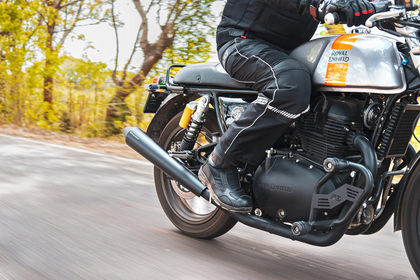 Royal Enfield Continental GT 650 / Interceptor 650 Twins Black Finish - Long Type PoweRage Performance Slip-On Exhaust