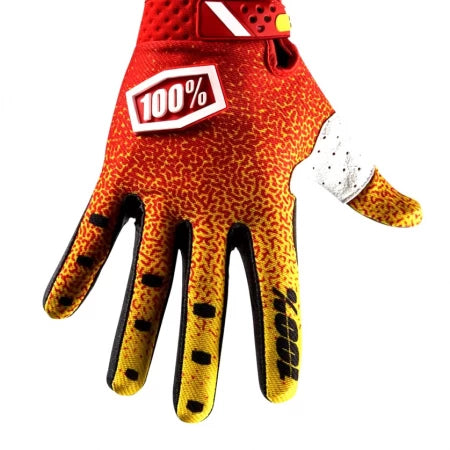100% iTrack Motocross / cycling Gloves red flu yellow