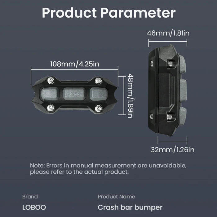Loboo Motorcycle Crash Bar bumper protection block- Universal 25mm (CHGJT25MM-1)