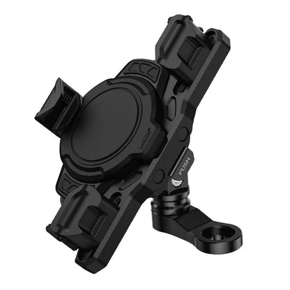 LOBOO PH02S Anti-Vibration Motorcycle Phone Mount - 15W Wireless & 24W Fast Wired Charging - Shock Absorbing Holder for iPhone/Samsung - Fits 22-28mm Handlebars & Mirros