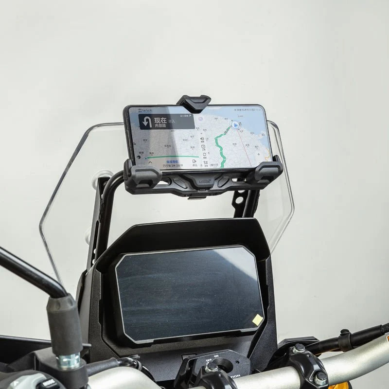 LOBOO PH02S Anti-Vibration Motorcycle Phone Mount - 15W Wireless & 24W Fast Wired Charging - Shock Absorbing Holder for iPhone/Samsung - Fits 22-28mm Handlebars & Mirros