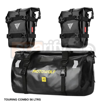 MOTOWOLF | Bumper bag | Bike Side Bag | Crash Guard Bag | 8L | Dirt Proof | Abrasion Resistant | Fully Waterproof | Quick Disassemble |  Multifunction | Large Capacity Bag - BLACK