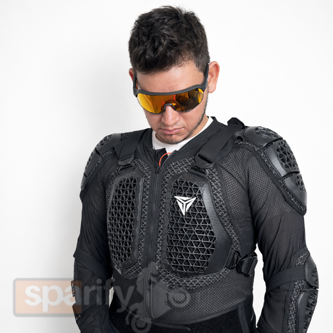 Motowolf Waterproof Mesh Body Protector | CE Level 2 Certified | Four Season | PG1 | Motorcycle Jackets | Anti Fall | Off-road Riding Body Armor - BLACK