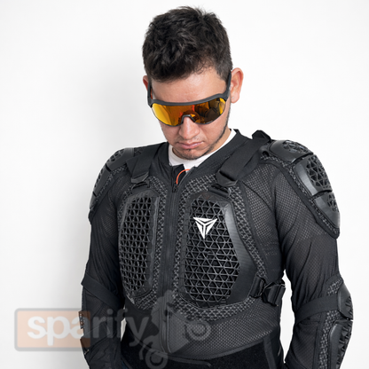 Motowolf Waterproof Mesh Body Protector | CE Level 2 Certified | Four Season | PG1 | Motorcycle Jackets | Anti Fall | Off-road Riding Body Armor - BLACK
