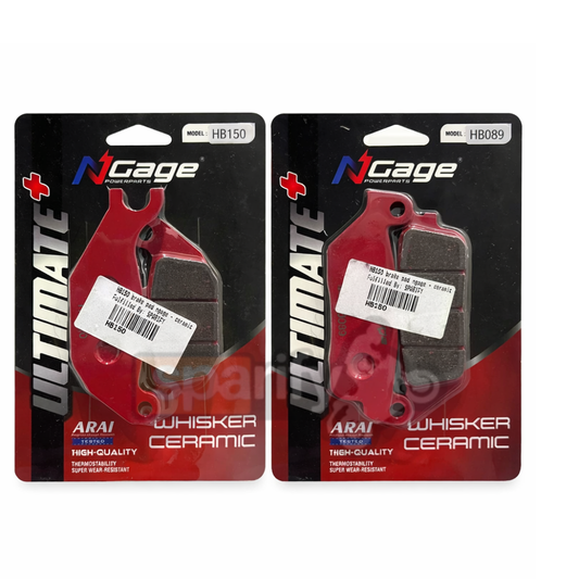 HONDA CB HNESS 350 / 350RS  |front and rear whisker ceramic Ultimate + brake pads | NGAGE POWERPARTS - COMBO