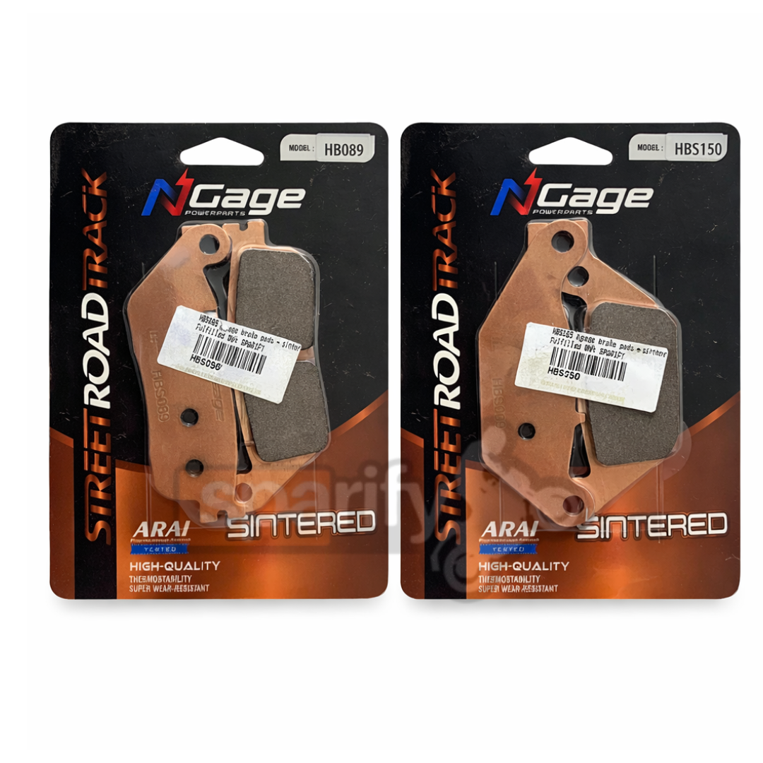 COMBO - HNESS 350 / 350RS / CB350  | front and rear sintered brake pads | NGAGE POWERPARTS - ARAI Certified for Extreme Performance