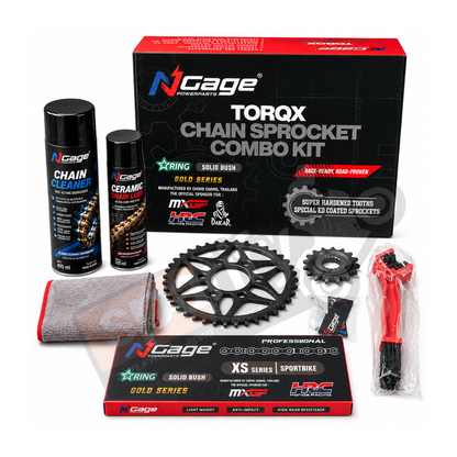 NGage TORQX Gold Series Star-Ring Chain Sprocket Combo Kit for Royal Enfield Himalayan 411 / 410- COMBO