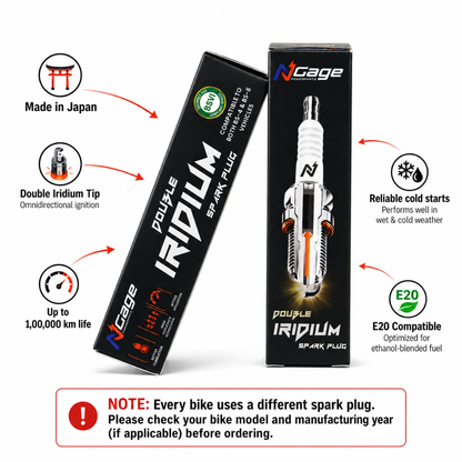 Bajaj Pulsar N250 | NGAGE double iridium spark plug | MADE IN JAPAN - SINGLE SPARK PLUG